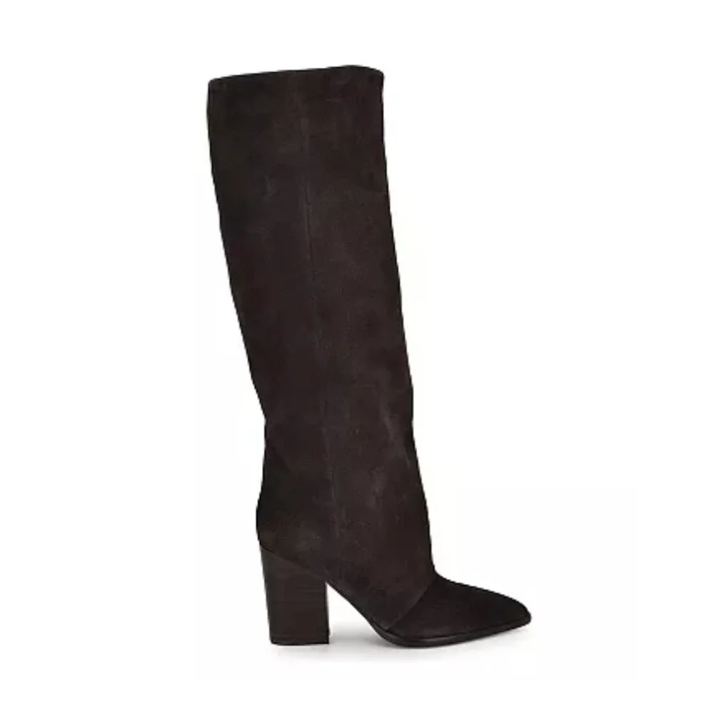 Nine West Chicke Women's Block Heel High Shaft Dress Boots‎ SZ: 10